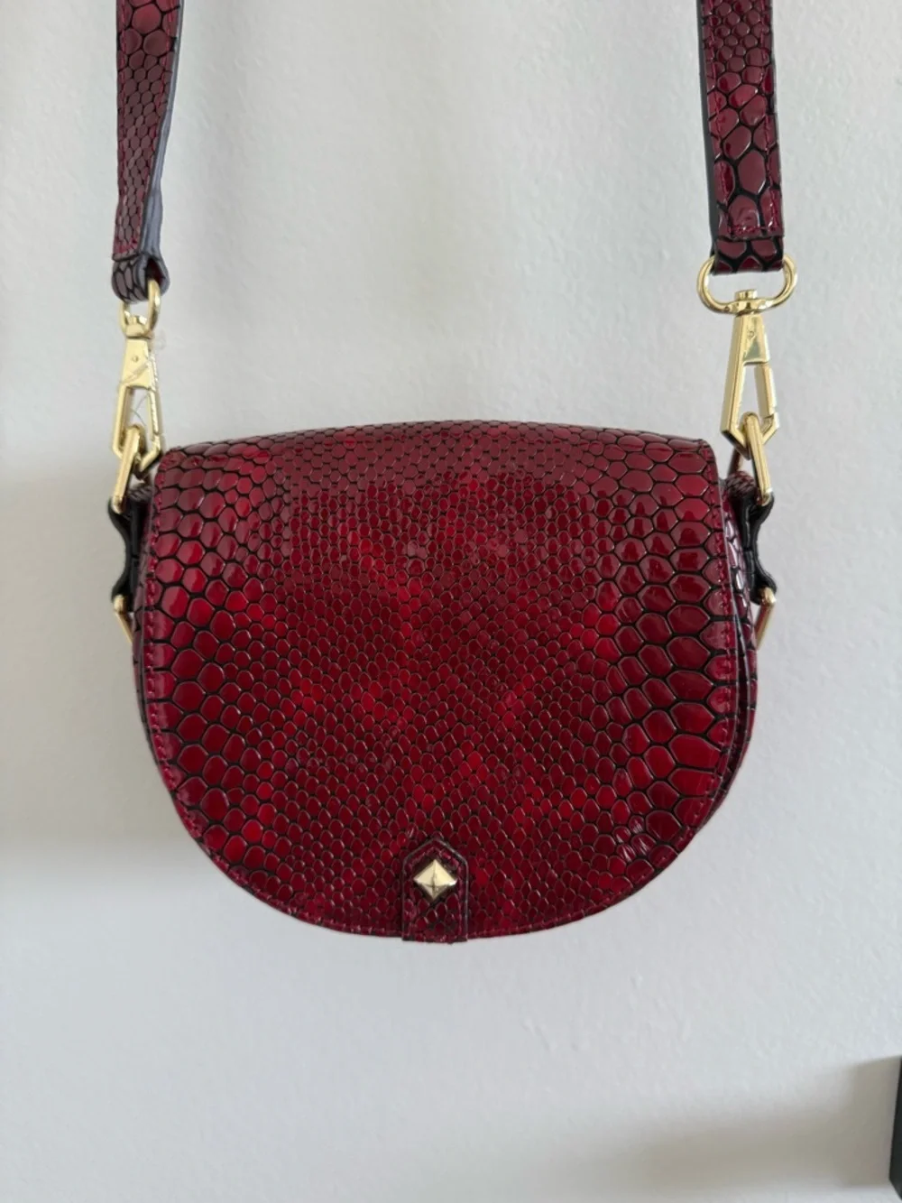 Rebecca Minkoff Maroon Snakeskin Crossbody Bag